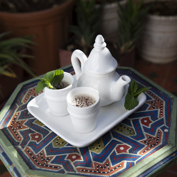 Mini service théière blanche