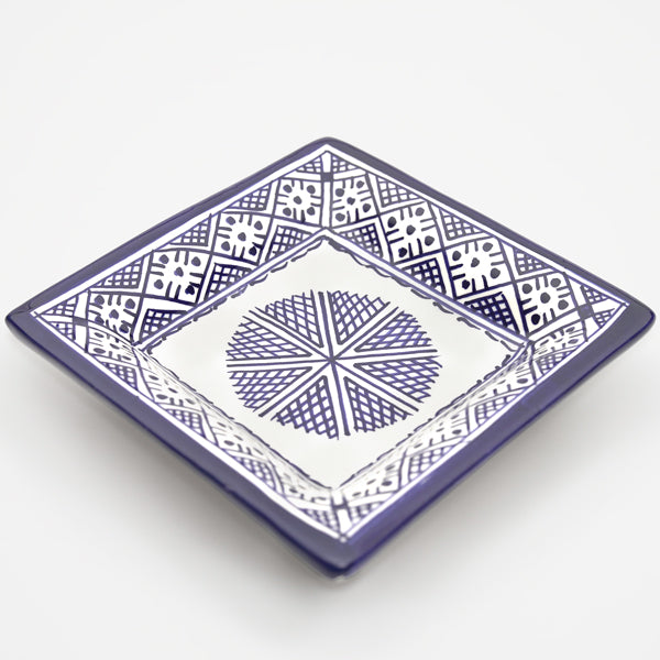 Assiette marhaban zwak amazigh bleu