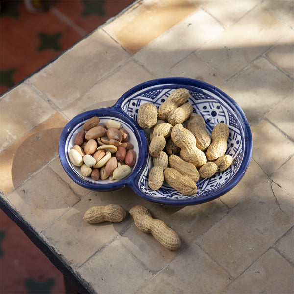 Assiette jumelle zwak amazigh bleu