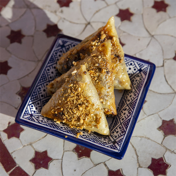 Assiette marhaban zwak amazigh bleu