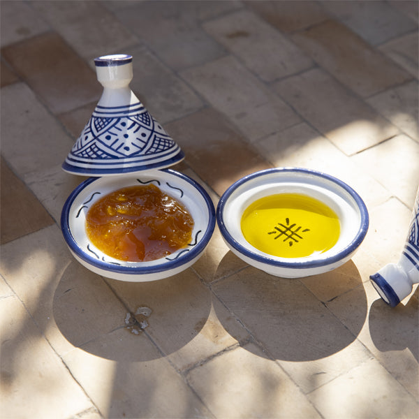 Mini tagine zwak amazigh bleu